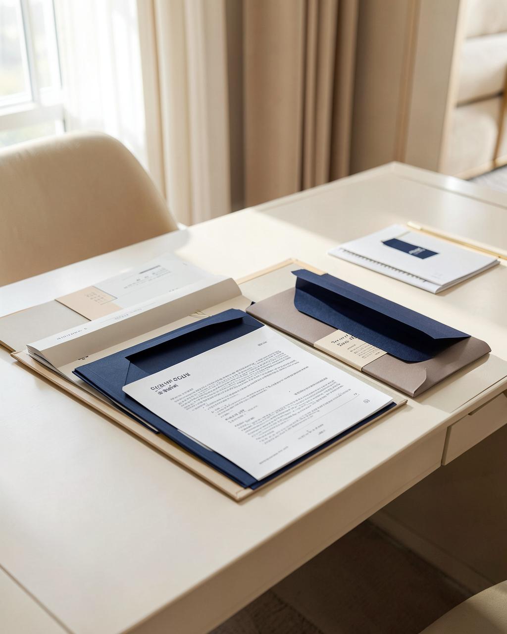 Neatly organized transaction folders and documents on a bright desk